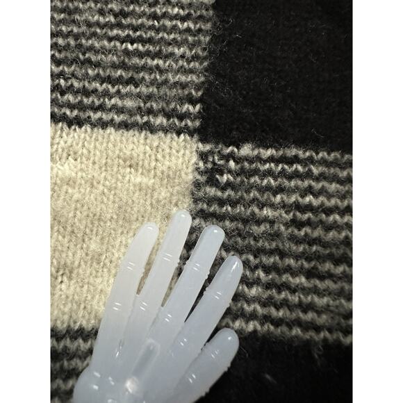 Ralph Lauren 100% Wool Buffalo Check Plaid Sweater, White Black, M Vintage Crew - Picture 11 of 16